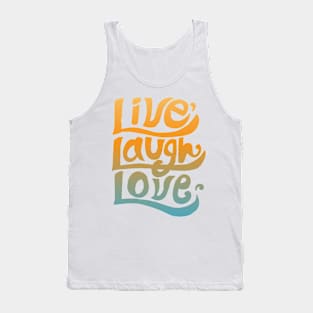 Live Laugh Love Typography Good Vibes Tank Top